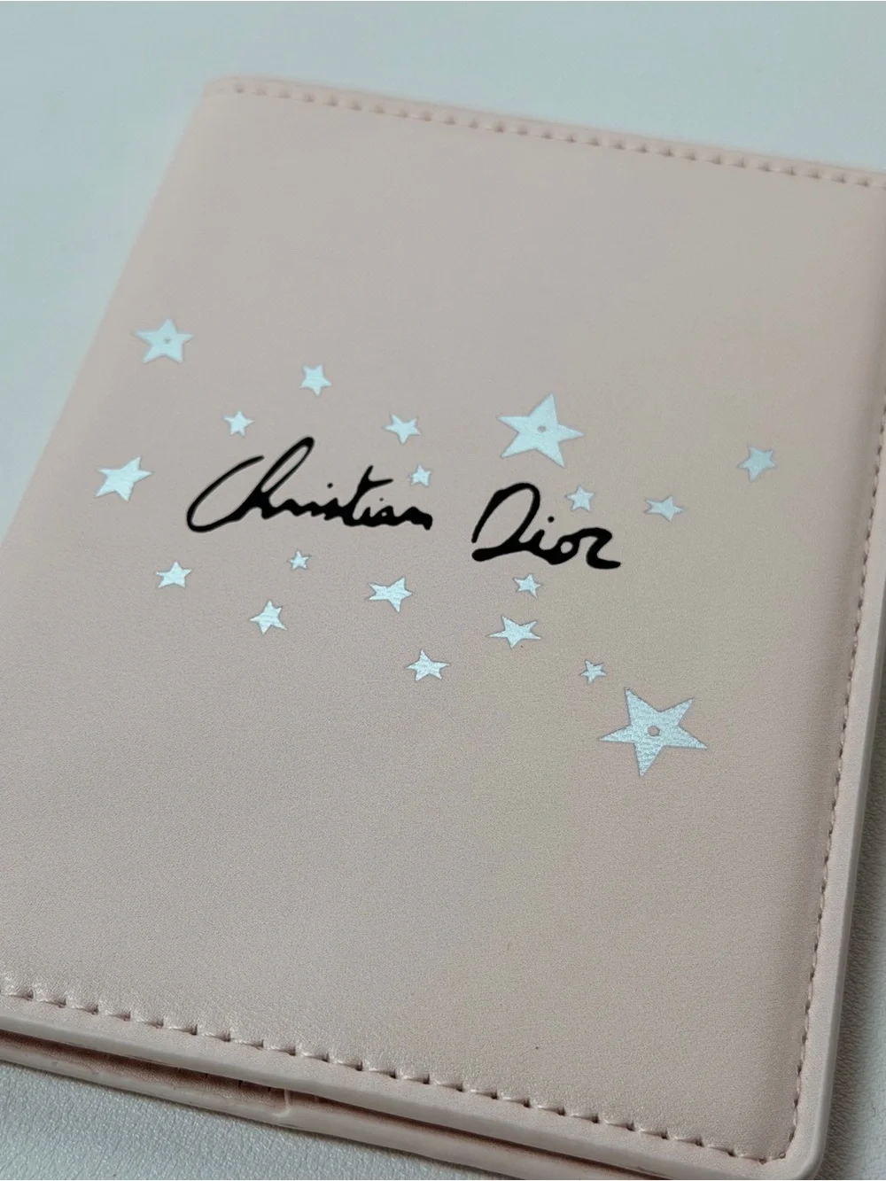 Christian Dior Passport Case Star Pattern Baby Pink Beige Novelty Japan